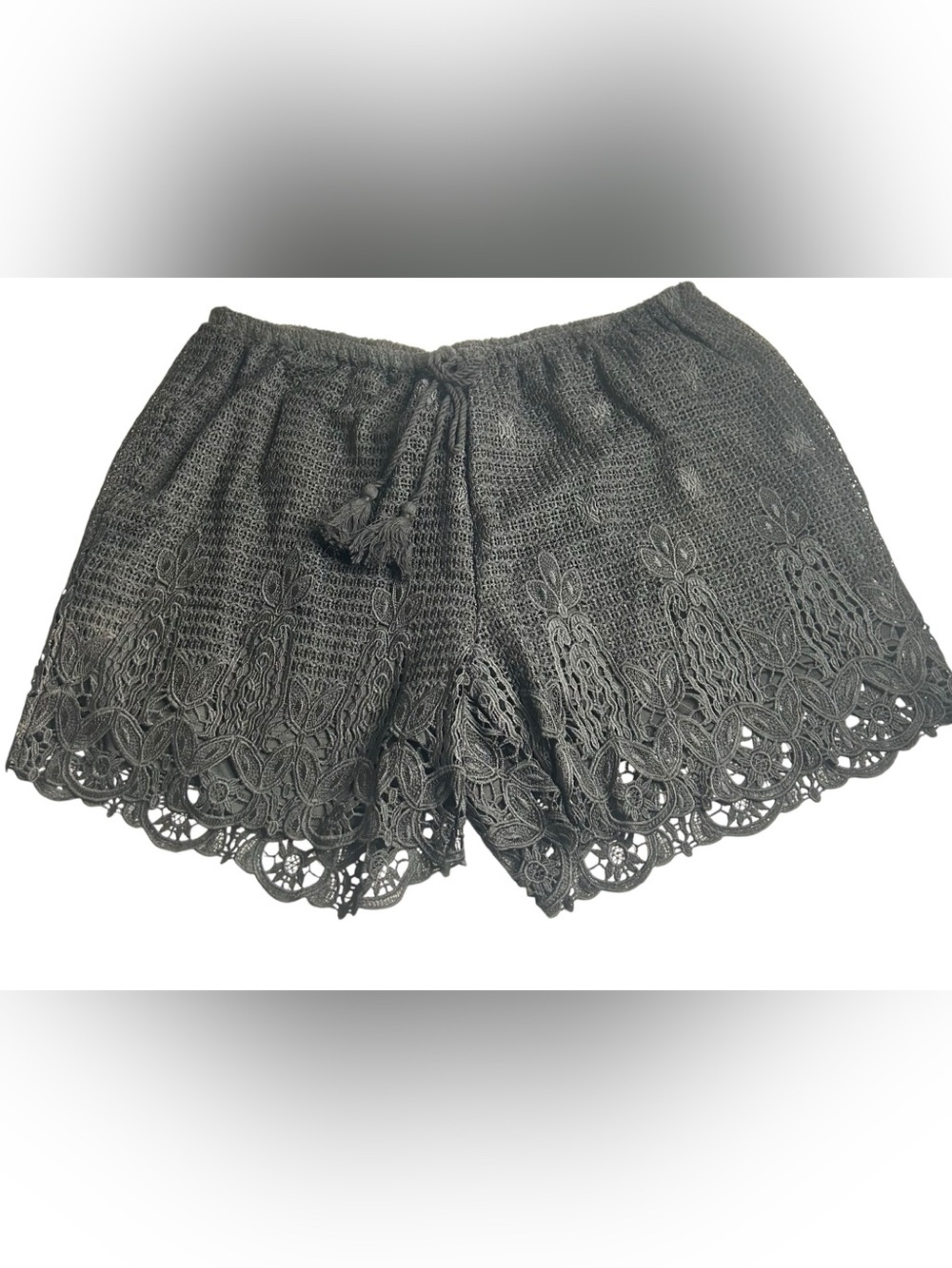 Cato Black Crochet Lace Shorts NWT Plus Sz 18/20 Stretch Waist Whimsigoth Boho